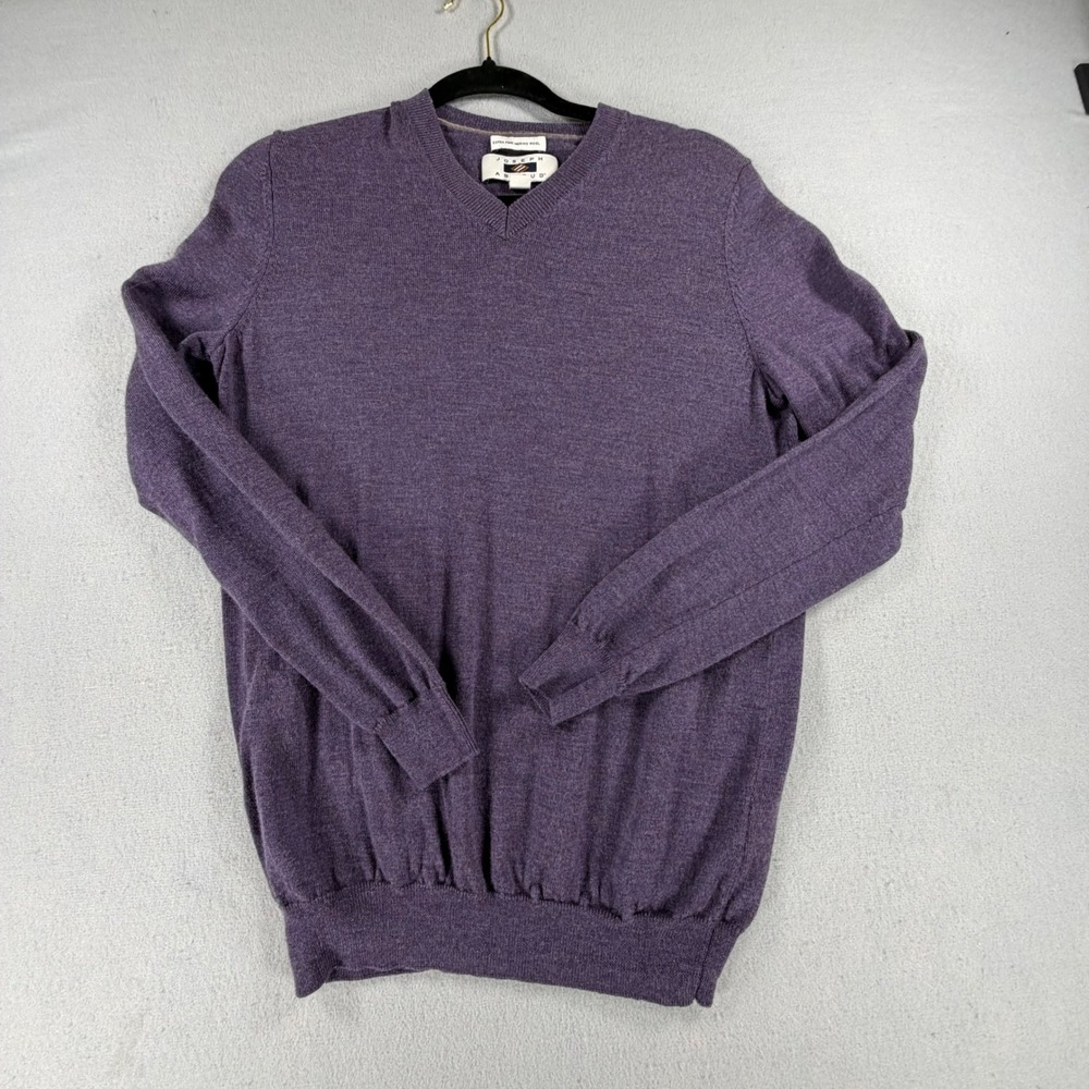 Banana Republic Men M Purple Merino Wool Crewneck Sweater Long Sleeve Preppy